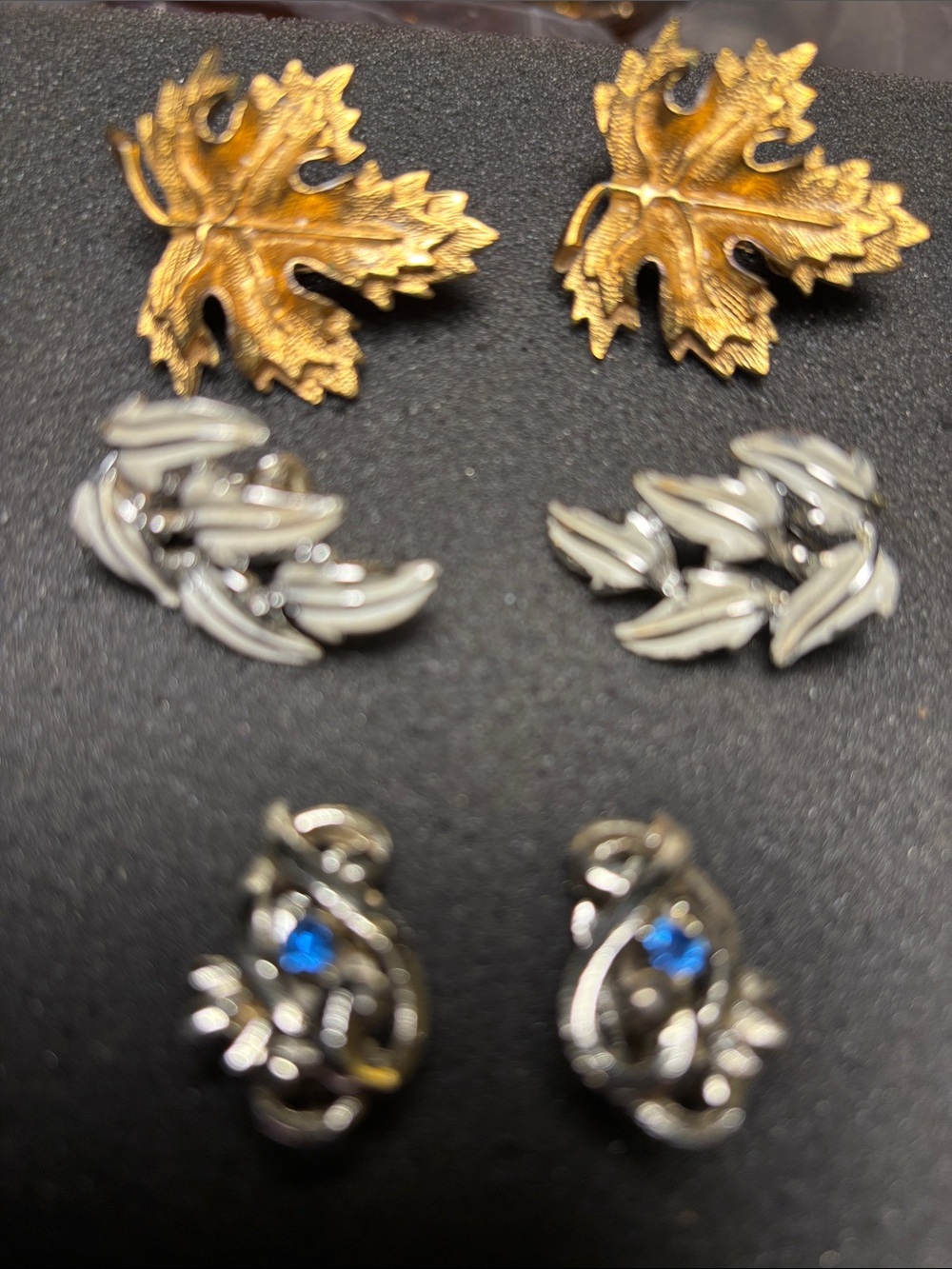 Vintage lot 3 pair of clip on earrings